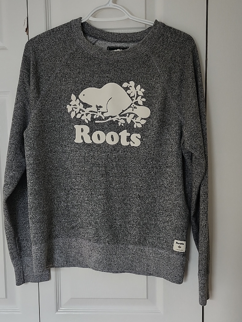Roots Men's Grey Crewneck with White Logo